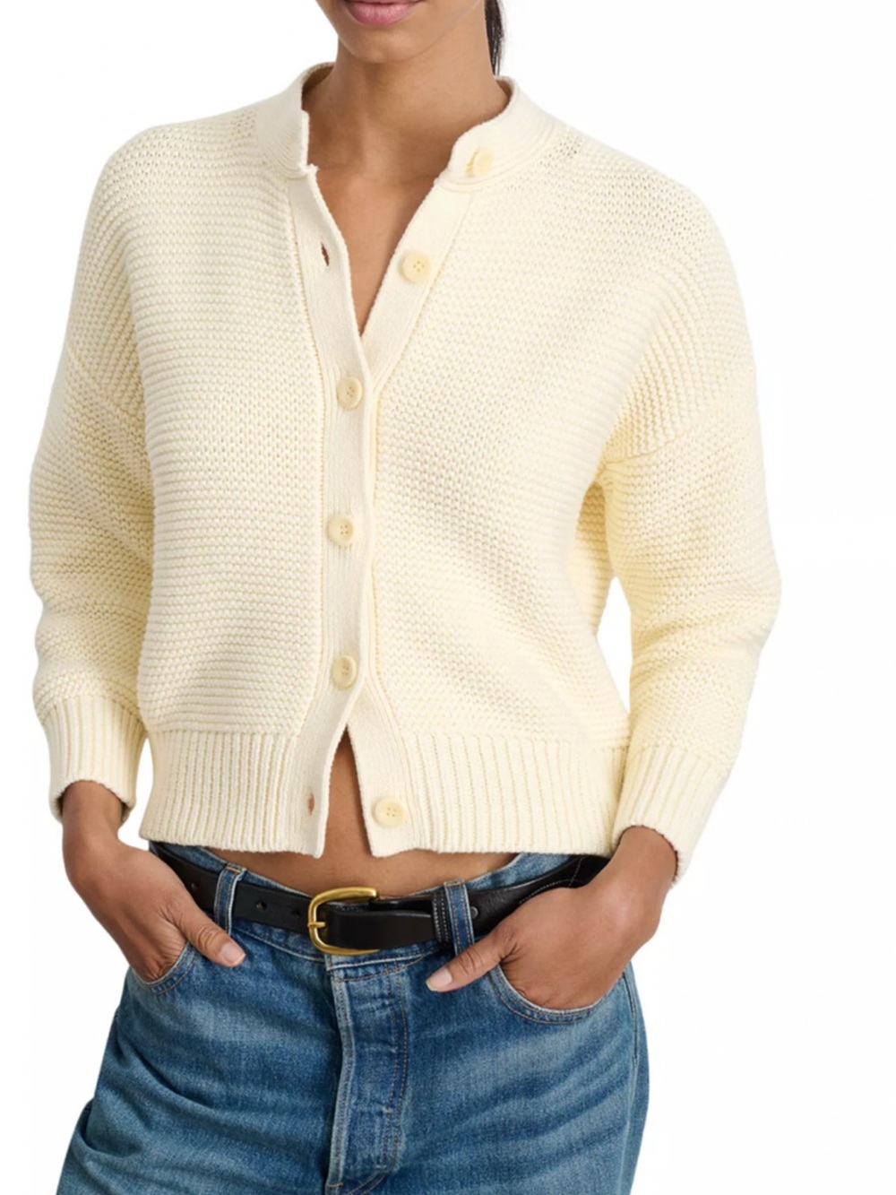 ALEX MILL NWT Evereve Nico Cotton Cardigan in Ivory // M